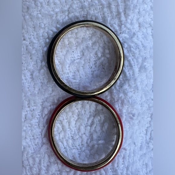 Incredible price! Pair of RARE Hidalgo enamel and gold-over-sterling bands - Picture 6 of 6